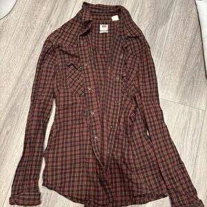 Plaid Button-Up Shirt